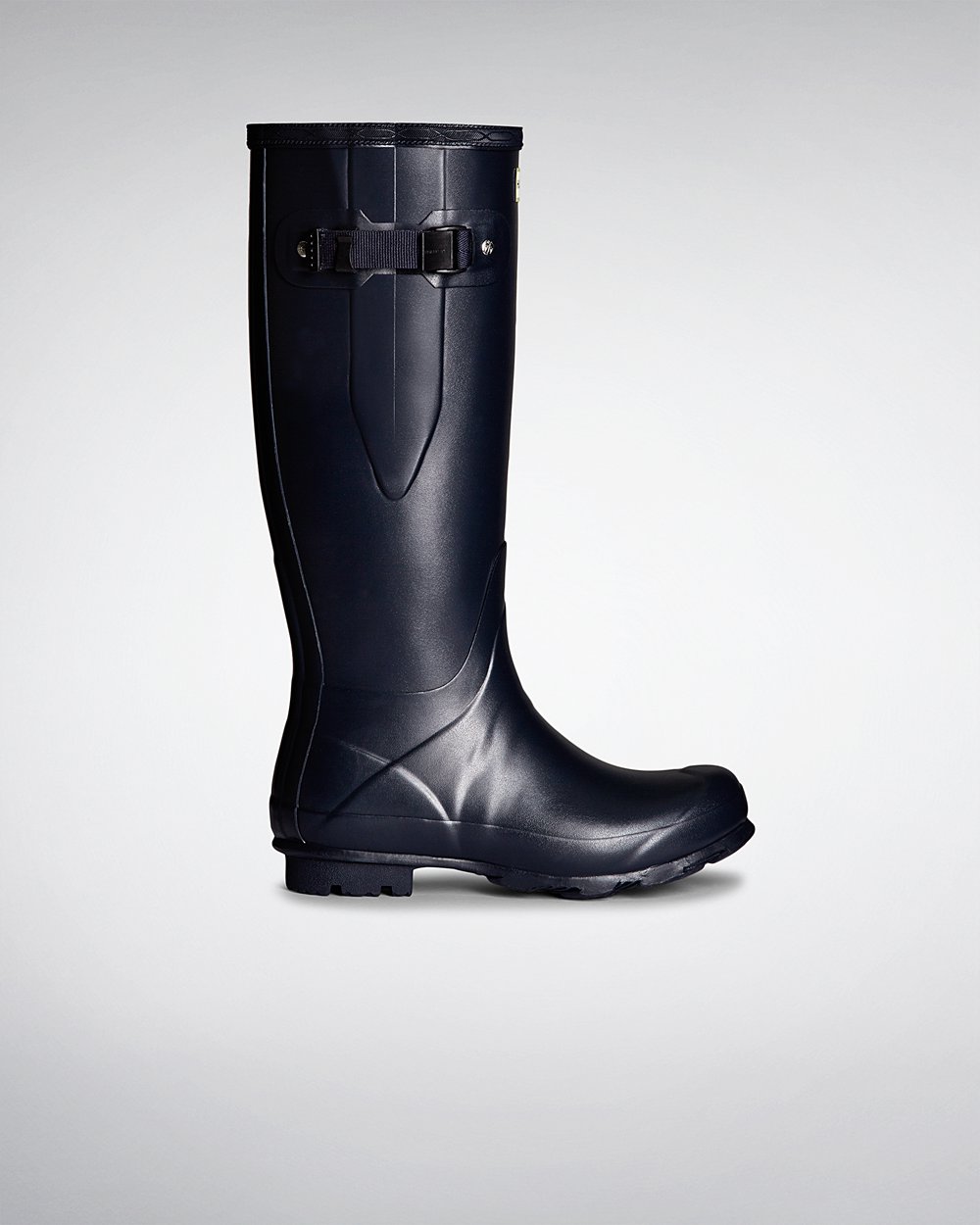 Hunter Norris Field Side Adjustable Tall Rain Boots - On Sale Womens Navy - TMREUP768